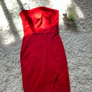 Premier Amor elegant curve top cherry red cocktail party evening fancy d…